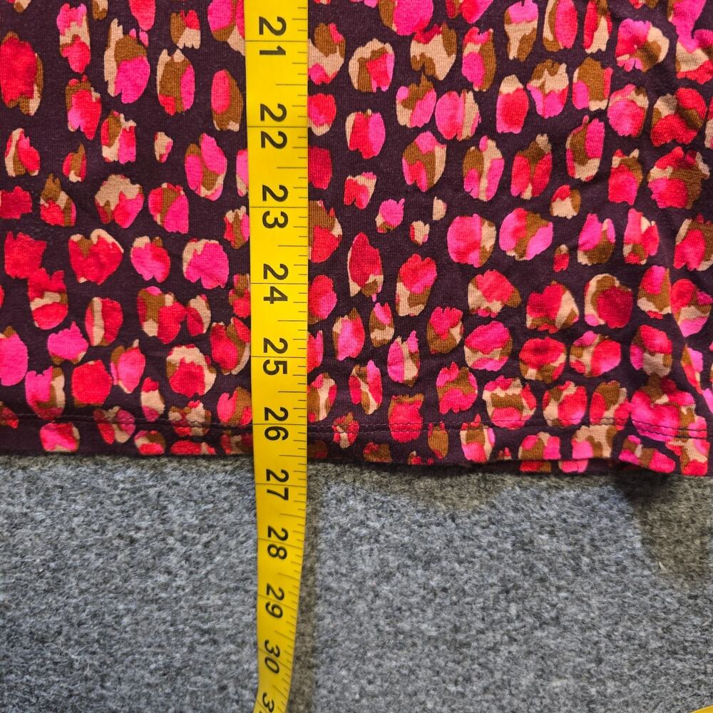 Chicos Top Womens Size Large Purple Red Abstract Print Long Sleeve Soft Casual - Picture 6 of 9